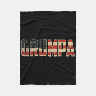 Grumpa Bold Patriotic American Flag Father’s Day G Fleece Blanket