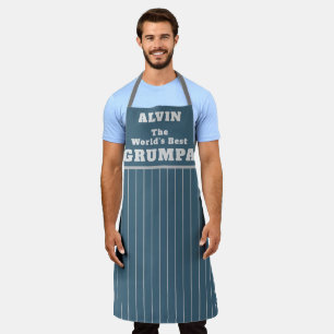 Grumpa Funny Best Grumpy Grandpa Blue Personalised Apron