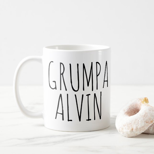 Grumpa Funny Grumpy Grandpa Personalised Coffee Mug (With Donut)