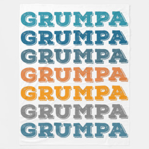 Grumpa   Funny Grumpy Grandpa Retro Text Design Fleece Blanket