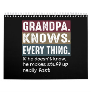 Grumpa Lover Grandpa Knows Everythings Calendar
