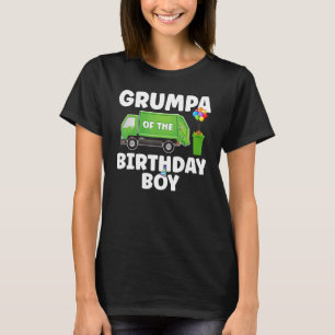 Grumpa Of The Birthday Boy Recycling Trash Themed T-Shirt