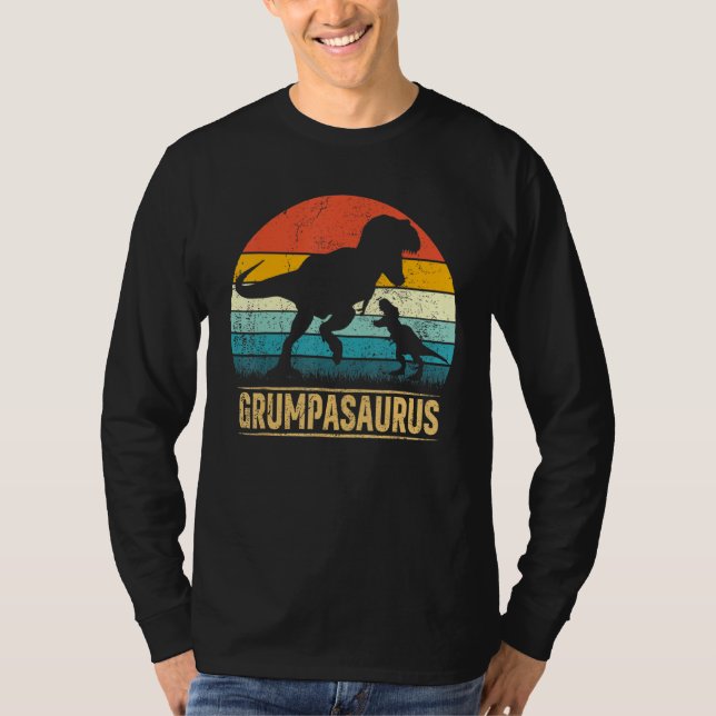 Grumpa Saurus T Rex Dinosaur Grumpasaurus  Father' T-Shirt (Front)