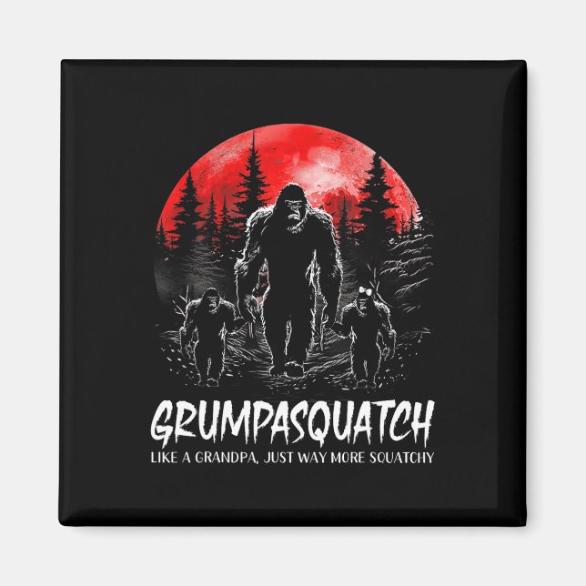 Grumpa Squatch Funny Bigfoot Dad Sasquatch Yeti Fa Magnet (Front)
