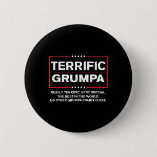 Grumpa Trump Fathers Day Gift For Terrific Grumpy  6 Cm Round Badge