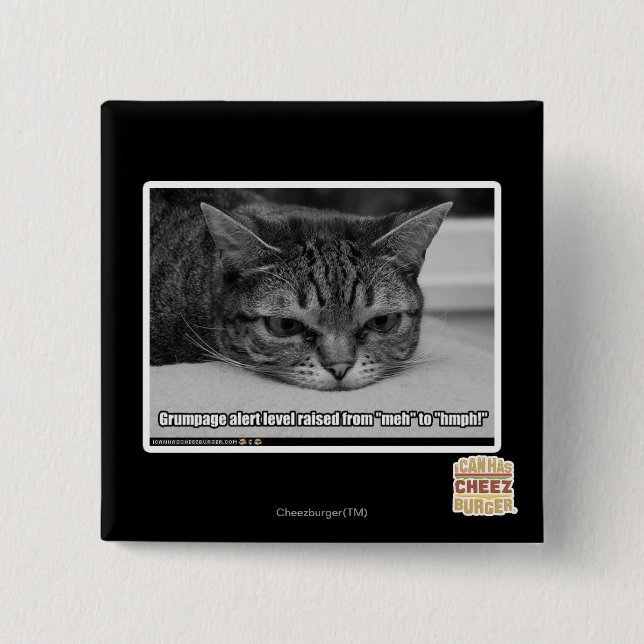 Grumpage Alert 15 Cm Square Badge (Front)