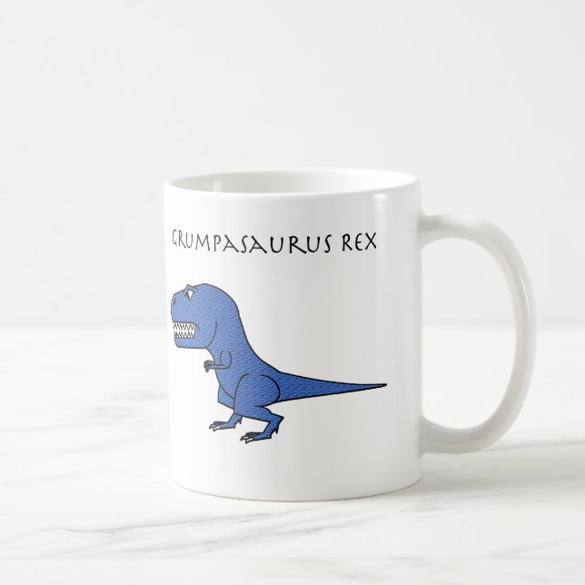 Grumpasaurus Rex Blue Textured Mug (Right)