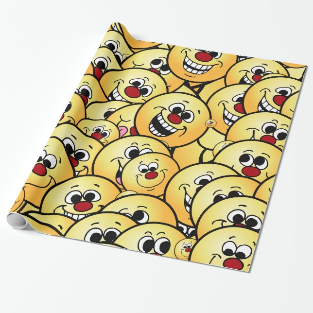 Grumpeys Happy Faces Set Wrapping Paper (Unrolled)