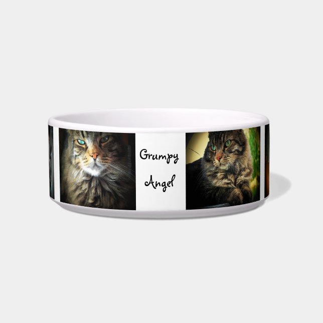 Grumpy Angel Maine Coon Cat Bowl (Front)