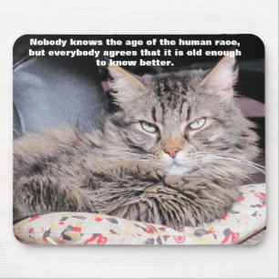 Grumpy Angel with "Age" Quote Mouse Pad