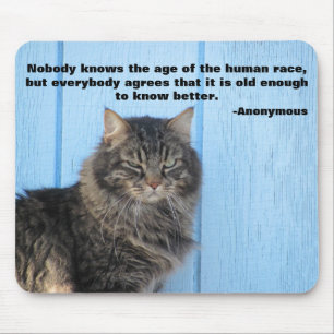 Grumpy Angel with Anonymous Quote Mouse Pad