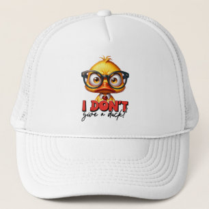 Grumpy Angry Duck Wearing Glasses Funny Saying Trucker Hat