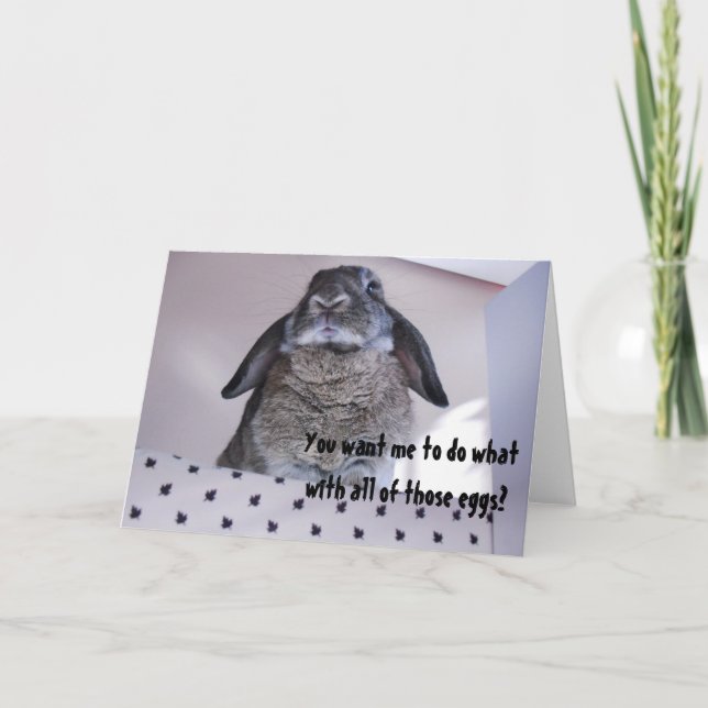 Grumpy Angry Easter Bunny Funny Humour Card (Front)
