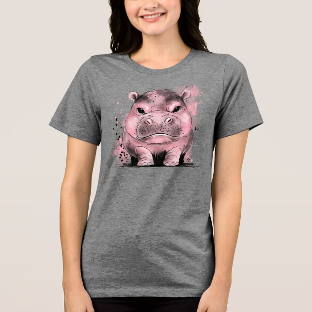 Grumpy Baby Hippo Tri-Blend Shirt (Front)