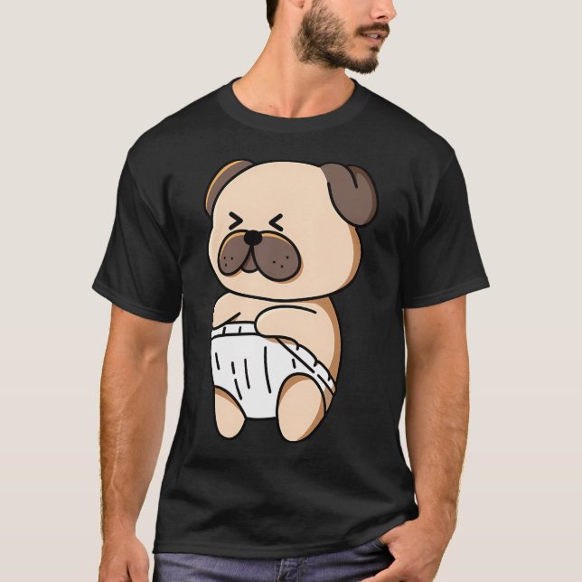 Grumpy Baby Pug T-Shirt (Front)