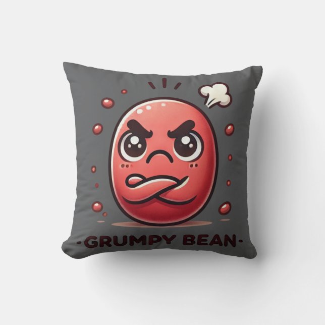 Grumpy Bean – The Moody Little Bean Cushion (Front)
