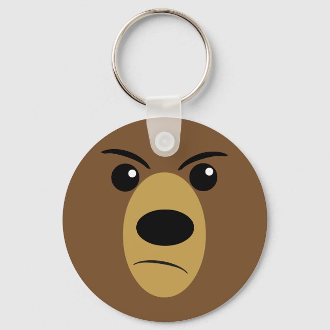 Grumpy Bear Face Key Ring (Front)