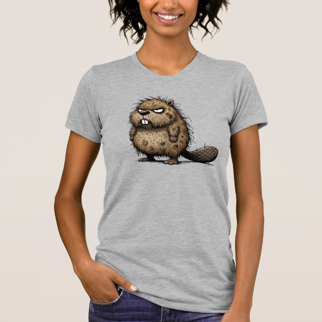 Grumpy Beaver Crusty but Cute! T-Shirt (Front)