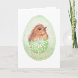 Grumpy Bird in Easter Egg Holiday Card