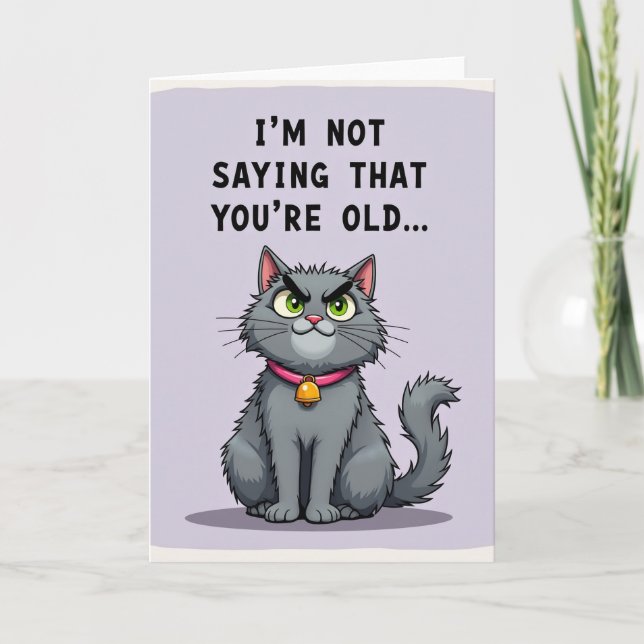 Grumpy Birthday Feline Card (Front)