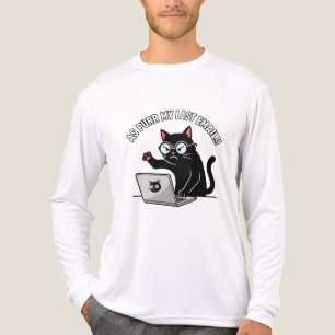 Grumpy Black Cat As Purr My Last Email Office Humo Tri-Blend Shirt