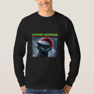 Grumpy Black Cat ‘Claws Humbug’ Christmas T-Shirt