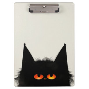 Grumpy Black Cat Clipboard