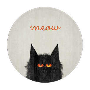 Grumpy Black Cat Cutting Board