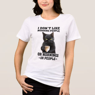 Grumpy Black Cat  Tri-Blend Shirt