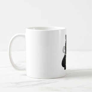 Grumpy Black Cat with Coffee Morning Grouch Mug