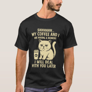 Grumpy British Shorthair Cat Coffee Vintage Caffei T-Shirt