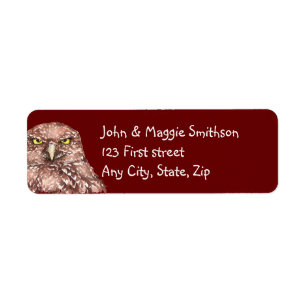 Grumpy Burrowing Owl Bird Nature Custom Art