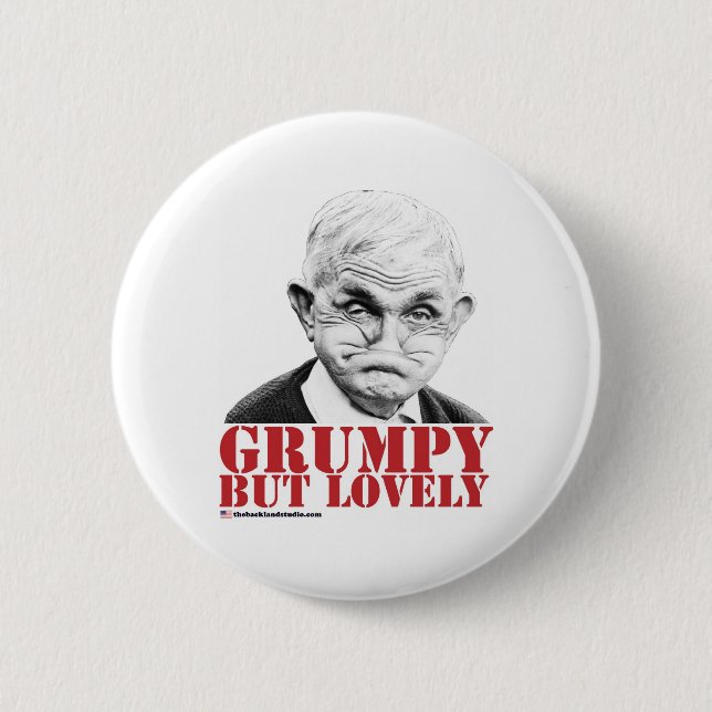 Grumpy But Lovely 6 Cm Round Badge (Front)
