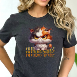 Grumpy Calico Cat and funny quote Tri-Blend Shirt