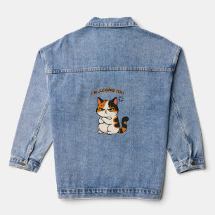 Grumpy Calico Cat - I'm judging you Denim Jacket