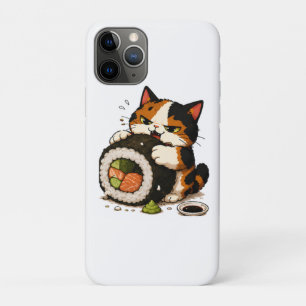 Grumpy Calico Cat Sushi Lover Case-Mate iPhone Case