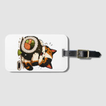 Grumpy Calico Cat Sushi Lover