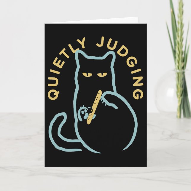 Grumpy Cat Attitude – Quietly Judging Funny Cat Card (Front)