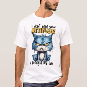 Grumpy Cat Attitute Funny Animal Sarcastic Quote  T-Shirt