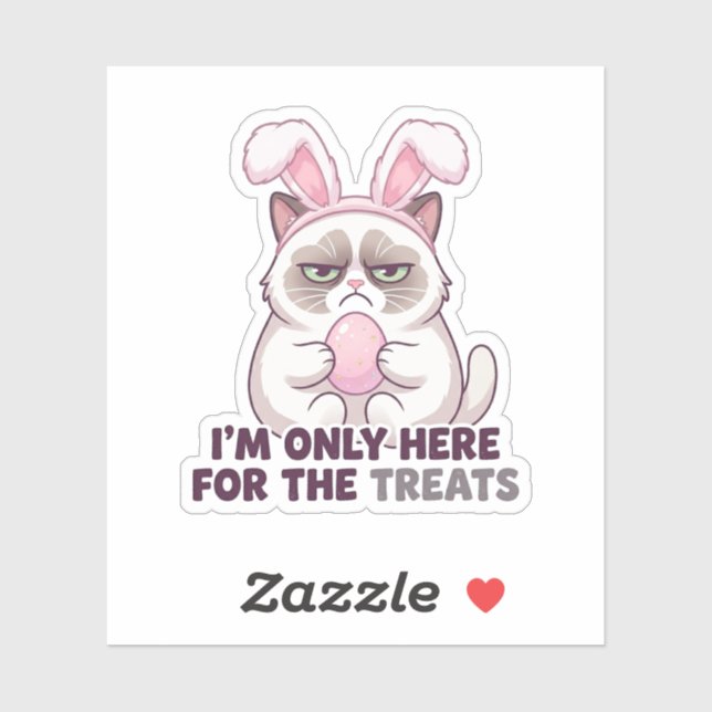 Grumpy Cat Bunny Ears I'm Only Here for Treats (Sheet)
