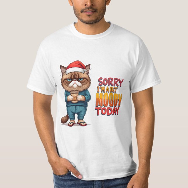 Grumpy Cat Christmas Mood T-Shirt (Front)