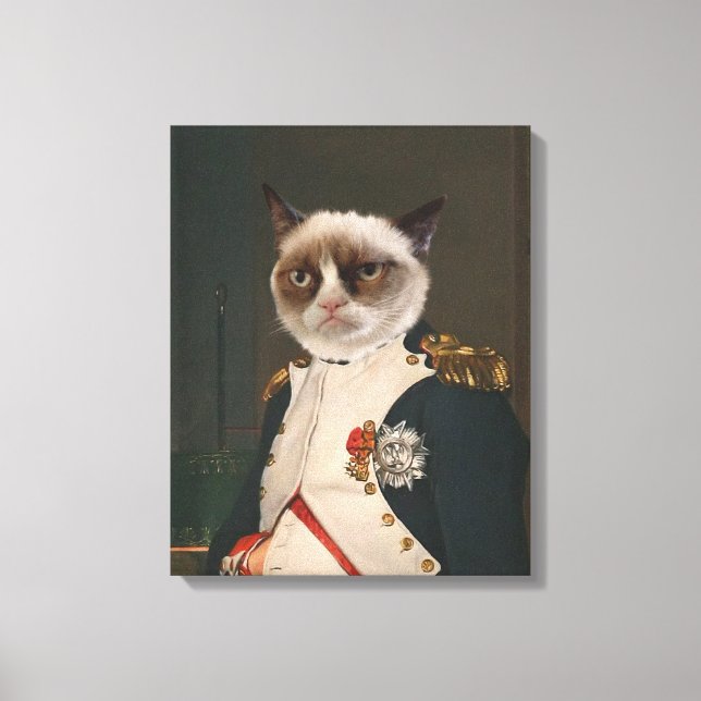 Grumpy Cat Classic Painting Canvas Print (Front)