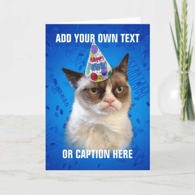 Grumpy Cat Customizeable Happy Birthday Card (Front)