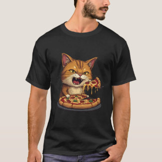 Grumpy Cat Eats Pizza: Funny Cat T-Shirt
