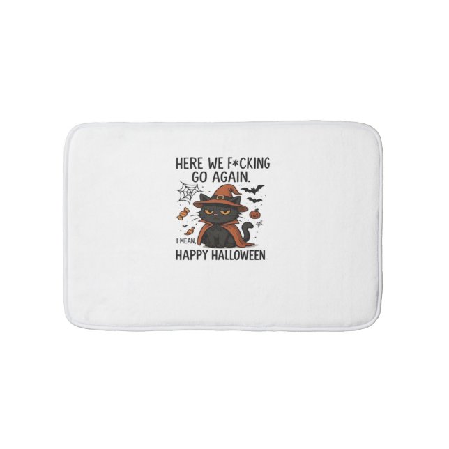 Grumpy Cat Halloween Classic T-Shirt Bath Mat (Front)