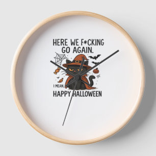 Grumpy Cat Halloween Classic T-Shirt Clock