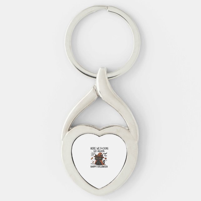 Grumpy Cat Halloween Classic T-Shirt Key Ring (Front)