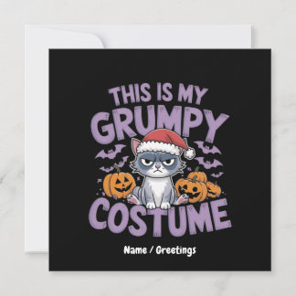 Grumpy Cat Halloween Costume Funny Holiday Animal Invitation