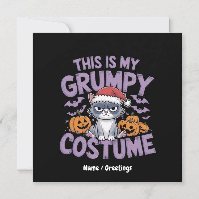 Grumpy Cat Halloween Costume Funny Holiday Animal  Invitation (Front)