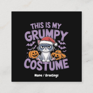 Grumpy Cat Halloween Costume Funny Holiday Animal Square Business Card